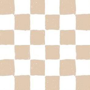 Painted 1" Checkerboard // Boho Tan