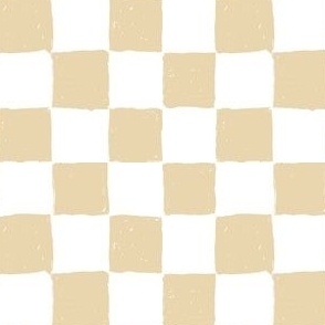 Painted 1" Checkerboard // Biscuit