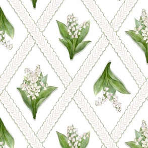  Alternating Pink and Green  LILY OF THE VALLEY green 
