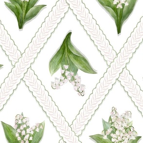  Alternating Pink and Green  LILY OF THE VALLEY green 