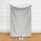 Astral - Mid Century Modern Geometric - Textured Ivory Gray Olive Green Large Scale