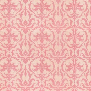 Victorian Damask Flower Vintage Ornament Pattern Pastel Pink