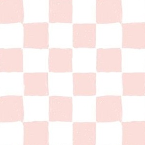 Painted 1" Checkerboard // Light Peachy Pink