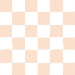 Painted 1" Checkerboard // Peachy Tan Neutral