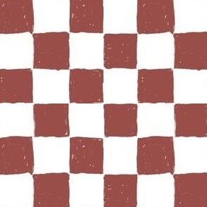 Painted 1" Checkerboard // Boho Rust