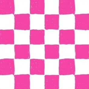 Painted 1" Checkerboard // Magenta