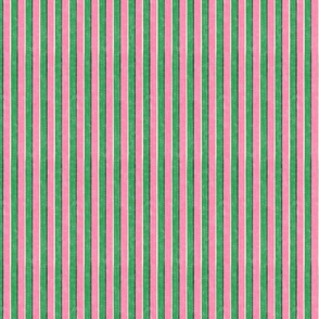 small scale Loose Geometric offset layered 2 colour stripe / bright kelly green and sugar pink / riso brights colourway