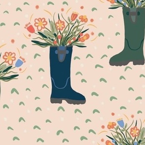 Floral wellies