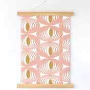 Oculus Mid Century Modern Geometric Blush Pink White Large Scale