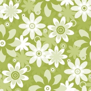 Pop Daisy Garden in Titanite Green Monochrome - Coordinate