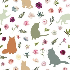 earth tone floral cat