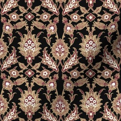 1888 Persian Design by Albert Racinet - Florida State colors - Garnet and Gold on Black