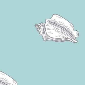 Silver Conch on Seafoam - Lg