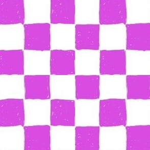 Painted 1" Checkerboard //  Neon Bloom