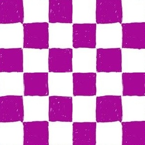 Painted 1" Checkerboard //  Fuchsia