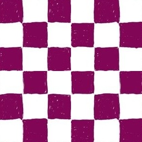 Painted 1" Checkerboard //  Mulberry