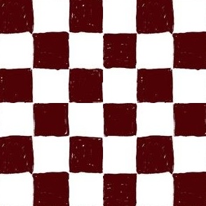 Painted 1" Checkerboard //  Maroon Red