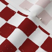 Painted 1" Checkerboard // Crimson