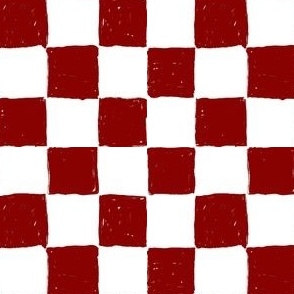 Painted 1" Checkerboard // Crimson