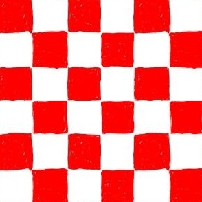 Painted 1" Checkerboard //  Red