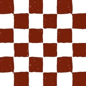 Painted 1" Checkerboard //  Chili Powder