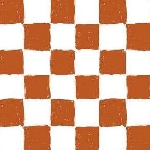 Painted 1" Checkerboard //  Burnt Orange