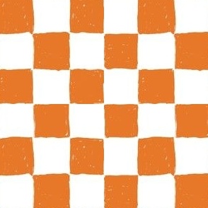 Painted 1" Checkerboard //  Autumn Orange