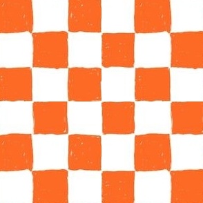 Painted 1" Checkerboard // Orange
