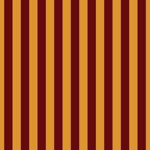 School Colors One Inch Vertical Stripes in Maroon and Gold Stow-Munroe Falls