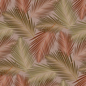 shimmering rose and gold palm fronds