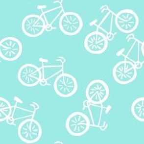 Bicycles white aqua