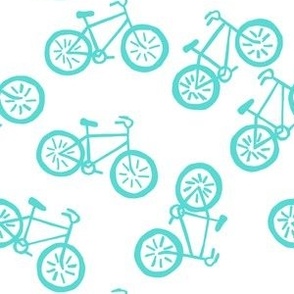 Bicycles aqua white