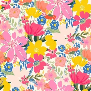 large scale floral,  bright painterly floral, Spring Floral cottage core floral Terri Conrad Designs copy