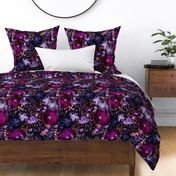 Floral Chaos Dark Purple inverted