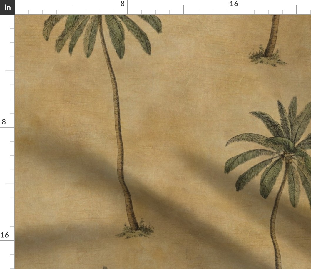 VINTAGE PALM TREES ON GOLDEN AGED TEXTURE