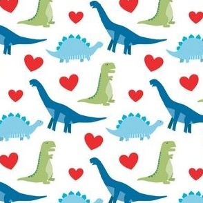 Dinosaurs and Hearts SMALL