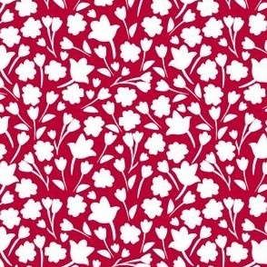 small scale ditsy floral - red