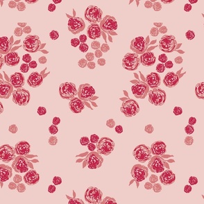 Viva magenta, pink dainty florals, festive Christmas JUMBO