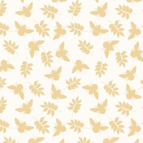 Soft gender neutral yellow bumble bees and leaves MINI