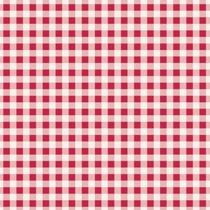 Viva magenta, red festive Christmas gingham plaid 4.5 x 4.5