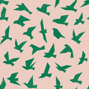 Green Flying Birds L