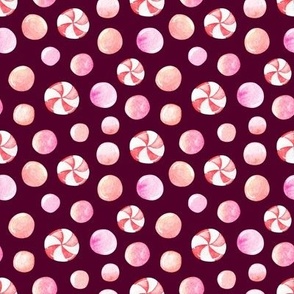 Watercolor seamless pattern of pink circles