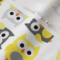 Little Owls in Gray and Yellow