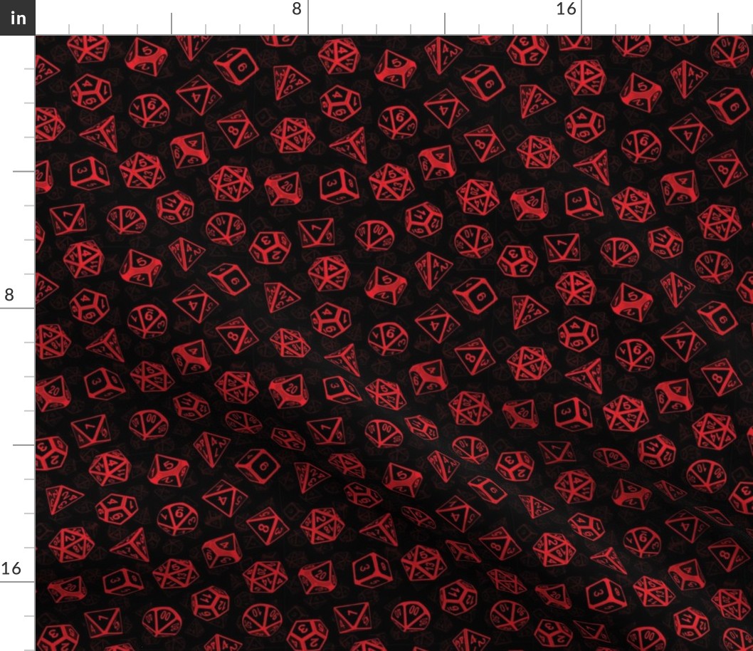 D20 Dice Set Pattern (Red)