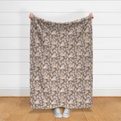 Retro Florals Candyfloss floral Chocolate brown blue apricot Regular Scale by Jac Slade