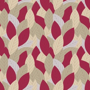 Leaves Pattern in Pantone Ignite Palette - Coordinate