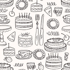 Doodle style bakery