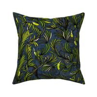 Moss in Daylight forest navy blue large scale 