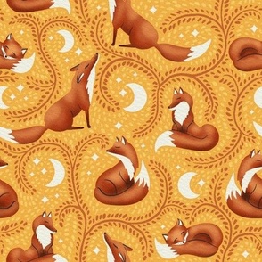 warm desert yellow| dreamy orange fox, woodland collection | nursery decor, kids apparel, wallpaper