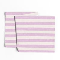 medium Loose Geometric simple 2 colour stripe / off white and lilac / pastel lilac colorway